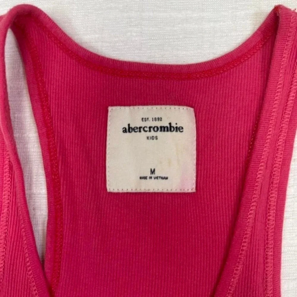 Y2K Abercrombie Kids Pink‎ Ribbed Tank Top Mall girl M 2000s Abercrombie
